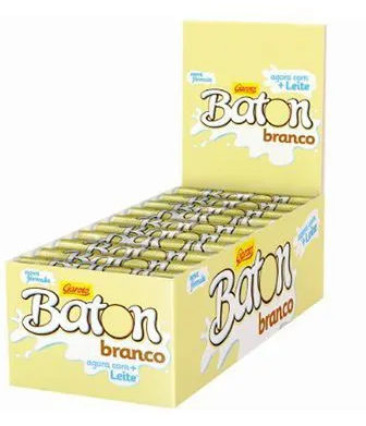 Baton Chocolate Bastão Branco Caixa (30x16g | 480g)